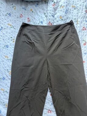 Talbots Olive-Brown Straight-Leg Soft Pant
